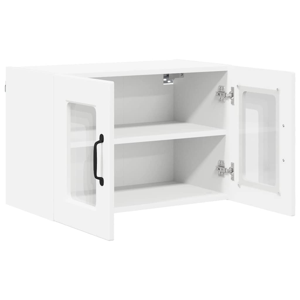 Wall Glass Cabinet 2 pcs White 60 x 31 x 40 cm Engineered Wood