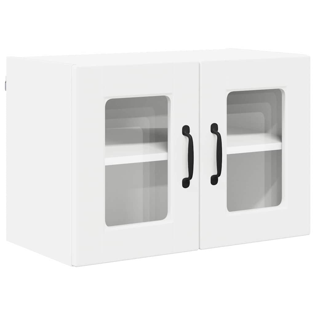 Wall Glass Cabinet 2 pcs White 60 x 31 x 40 cm Engineered Wood