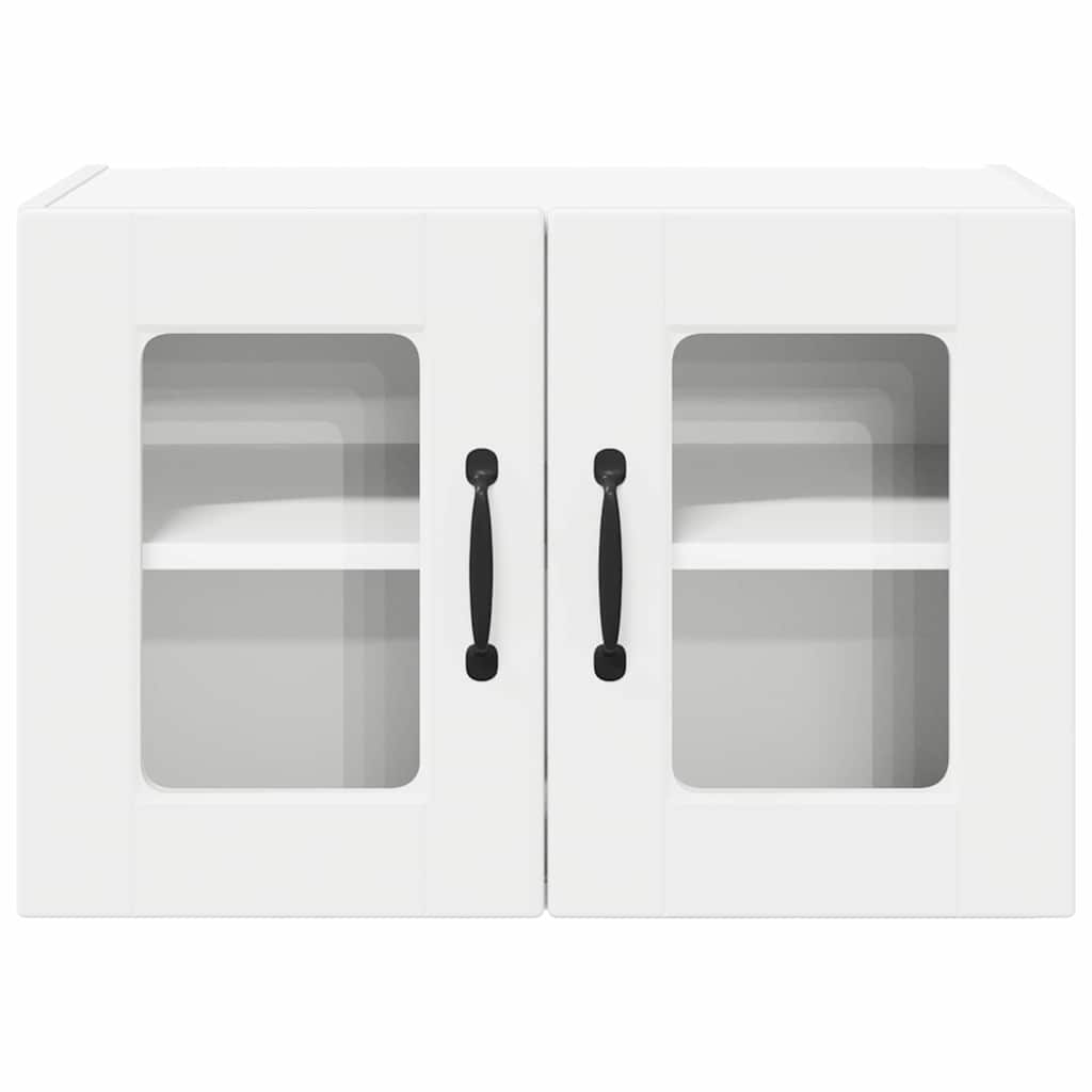 Wall Glass Cabinet 2 pcs White 60 x 31 x 40 cm Engineered Wood