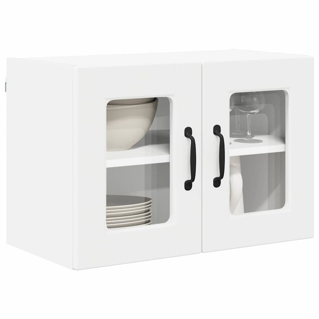 Wall Glass Cabinet 2 pcs White 60 x 31 x 40 cm Engineered Wood