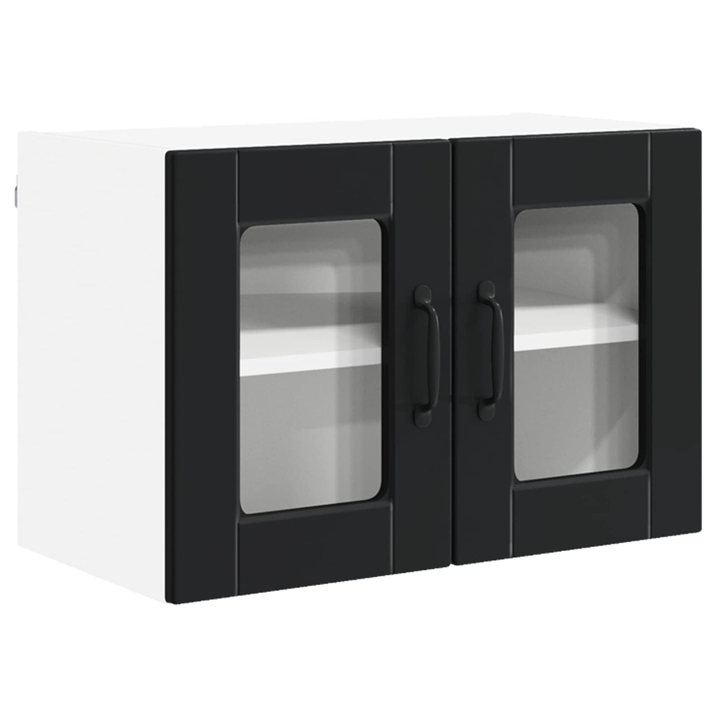 Wall Glass Cabinet PORTO Black 60 x 31 x 40 cm Engineered Wood