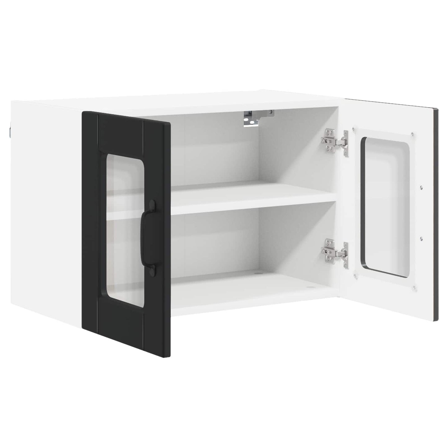 Wall Glass Cabinet PORTO Black 60 x 31 x 40 cm Engineered Wood