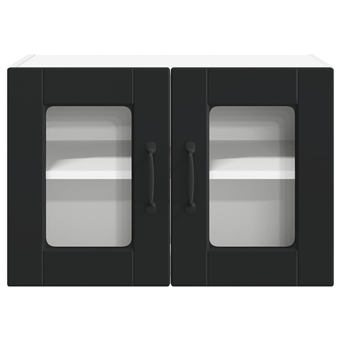 Wall Glass Cabinet PORTO Black 60 x 31 x 40 cm Engineered Wood