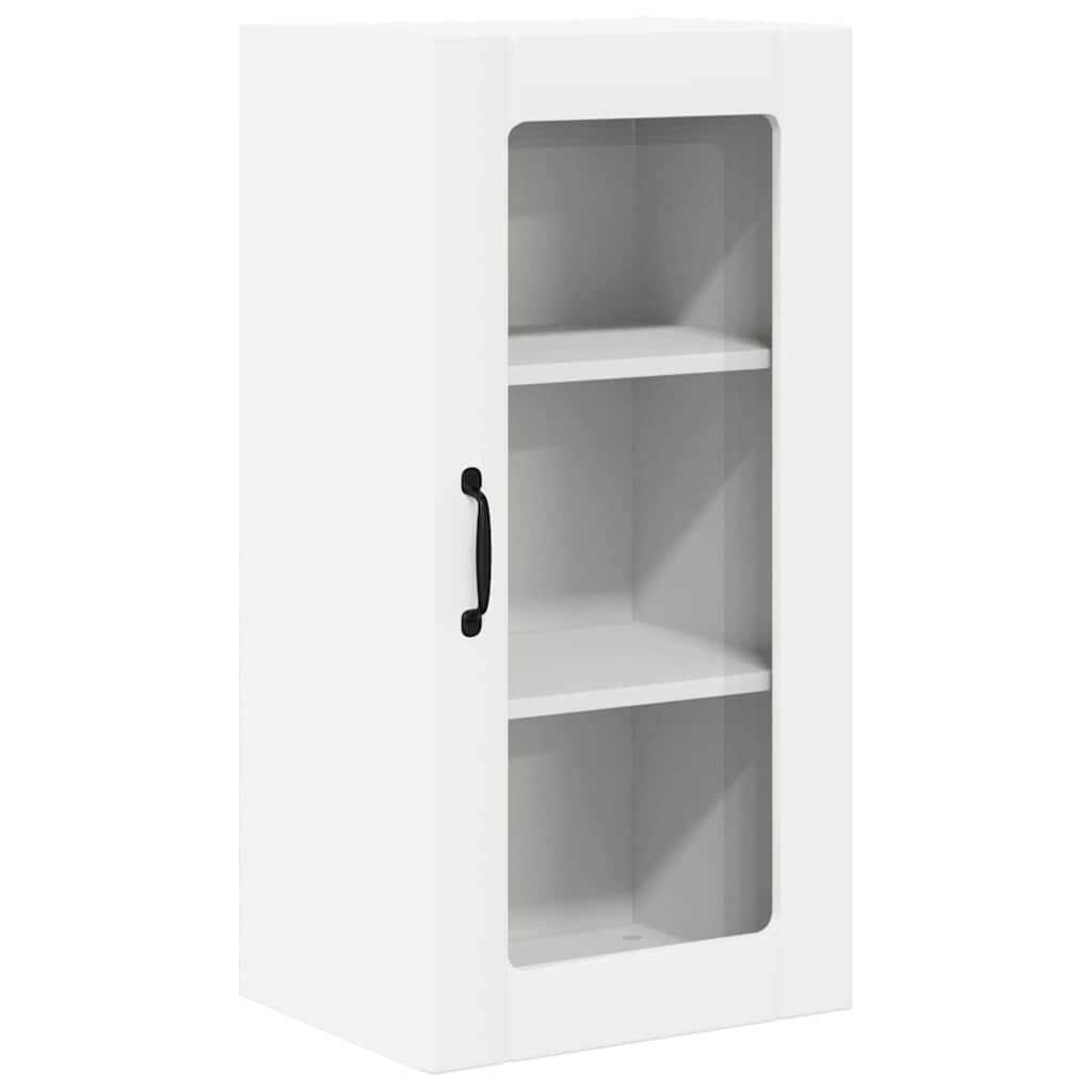 Wall Glass Cabinet PORTO White 40 x 31 x 80 cm Engineered Wood