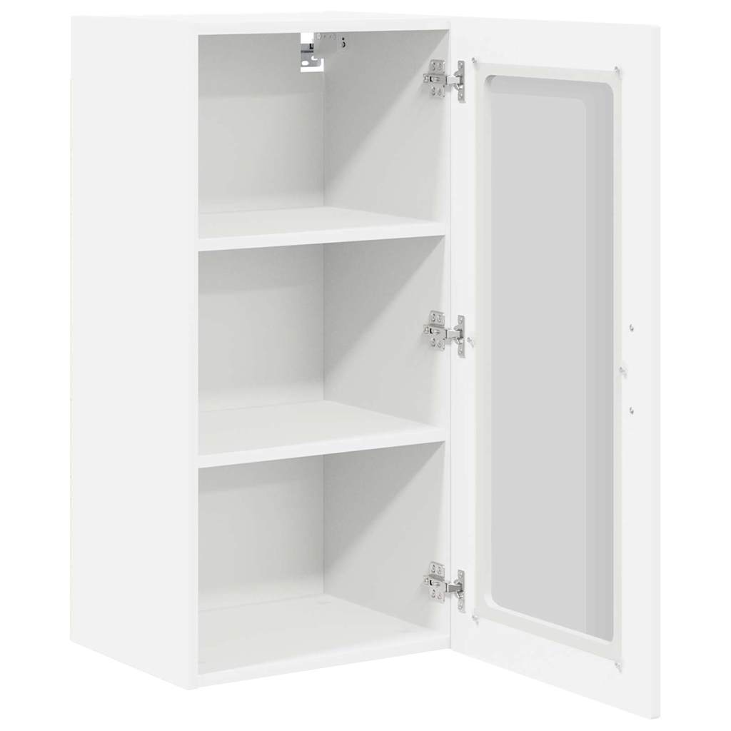 Wall Glass Cabinet PORTO White 40 x 31 x 80 cm Engineered Wood