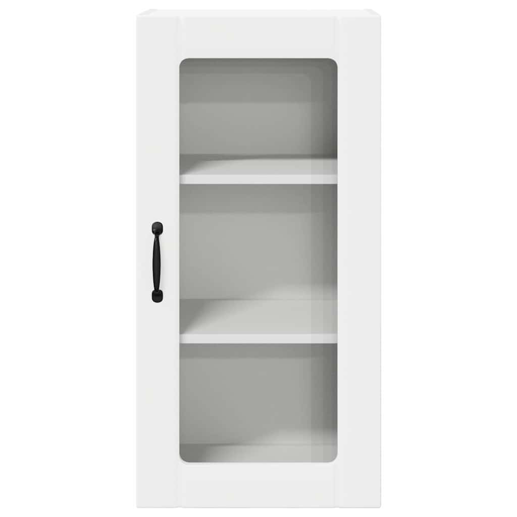 Wall Glass Cabinet PORTO White 40 x 31 x 80 cm Engineered Wood