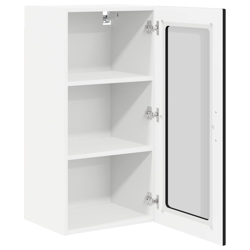 Wall Glass Cabinet PORTO Black 40 x 31 x 80 cm Engineered Wood