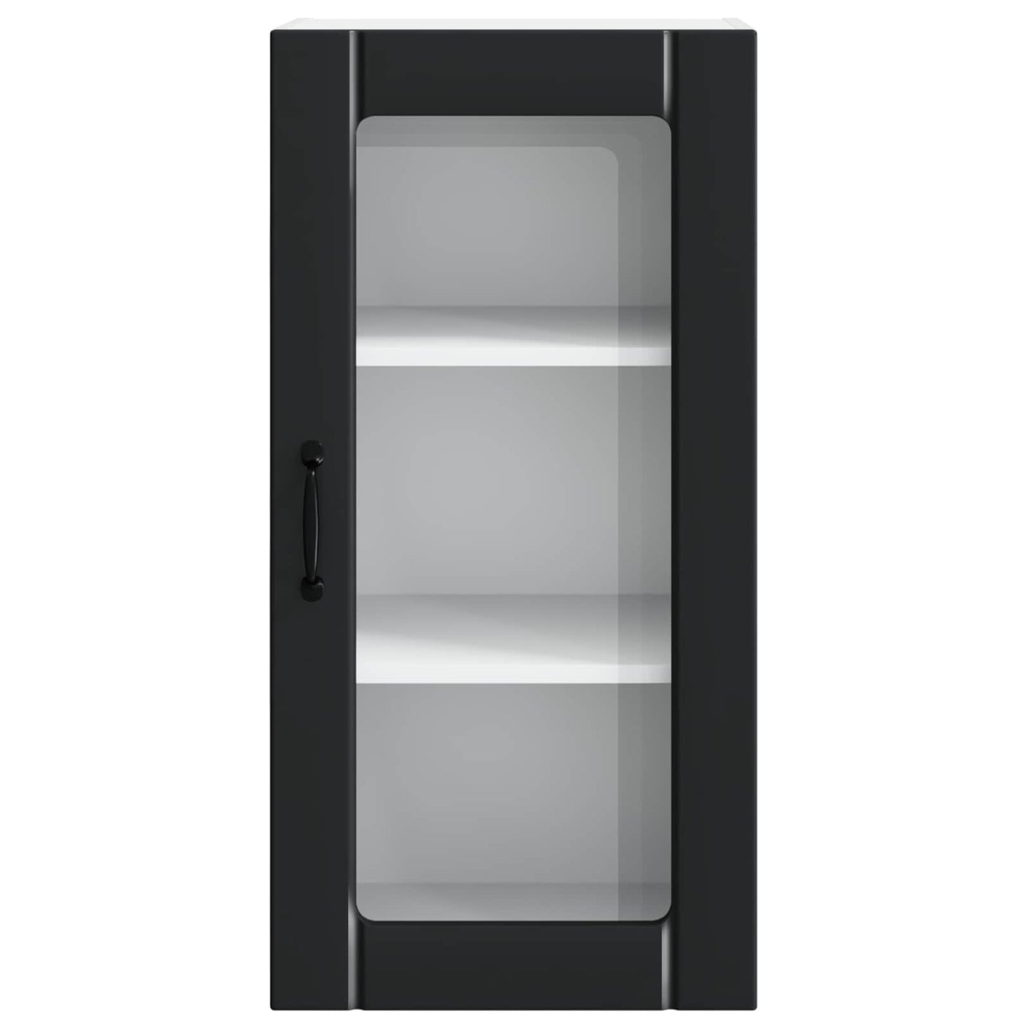 Wall Glass Cabinet PORTO 2 pcs Black 40 x 31 x 80 cm
