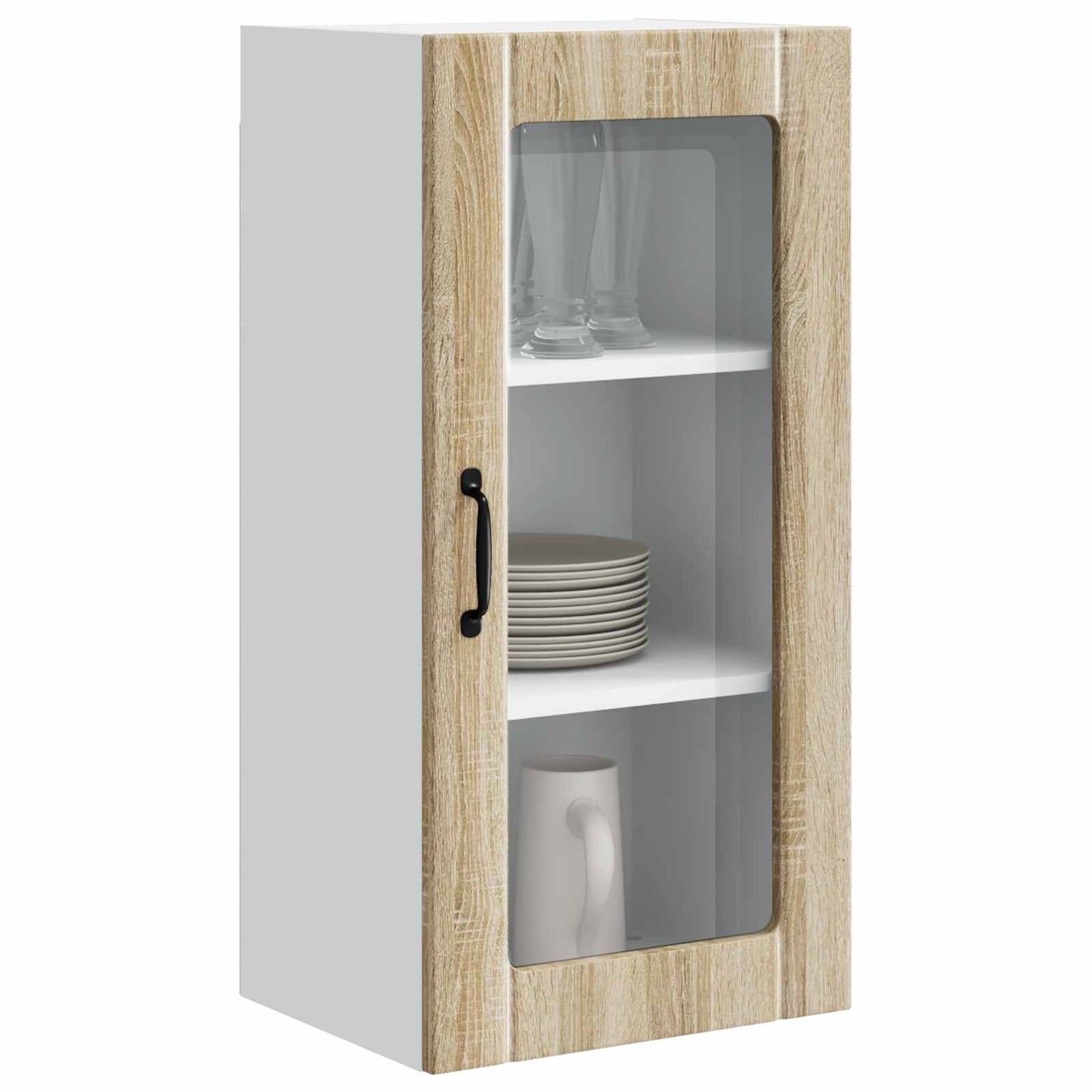Wall Glass Cabinet PORTO 2 pcs Sonoma Oak 40 x 31 x 80 cm