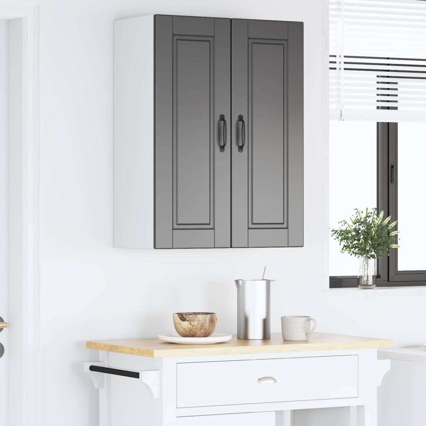 Wall Cabinet PORTO 2 pcs Black 30 x 31 x 80 cm Engineered Wood