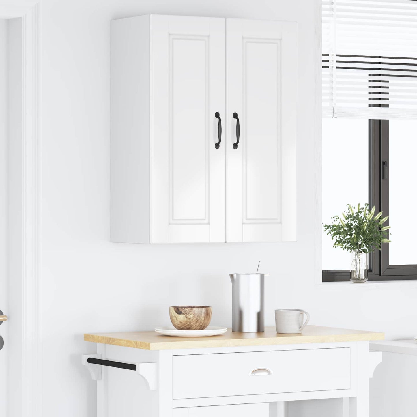 Wall Cabinet PORTO 2 pcs High Gloss White 30 x 31 x 80 cm