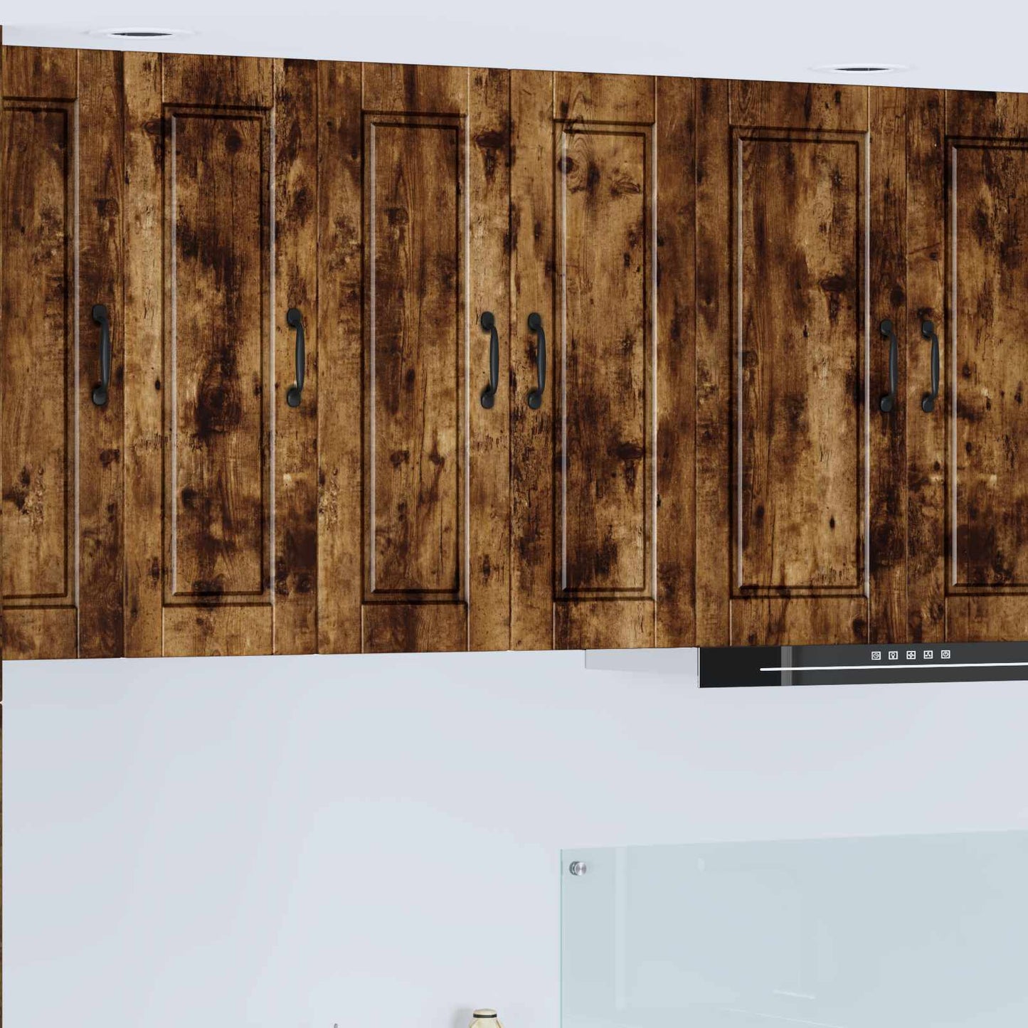 Wall Cabinet PORTO 2 pcs Smoked Oak Engineered Wood