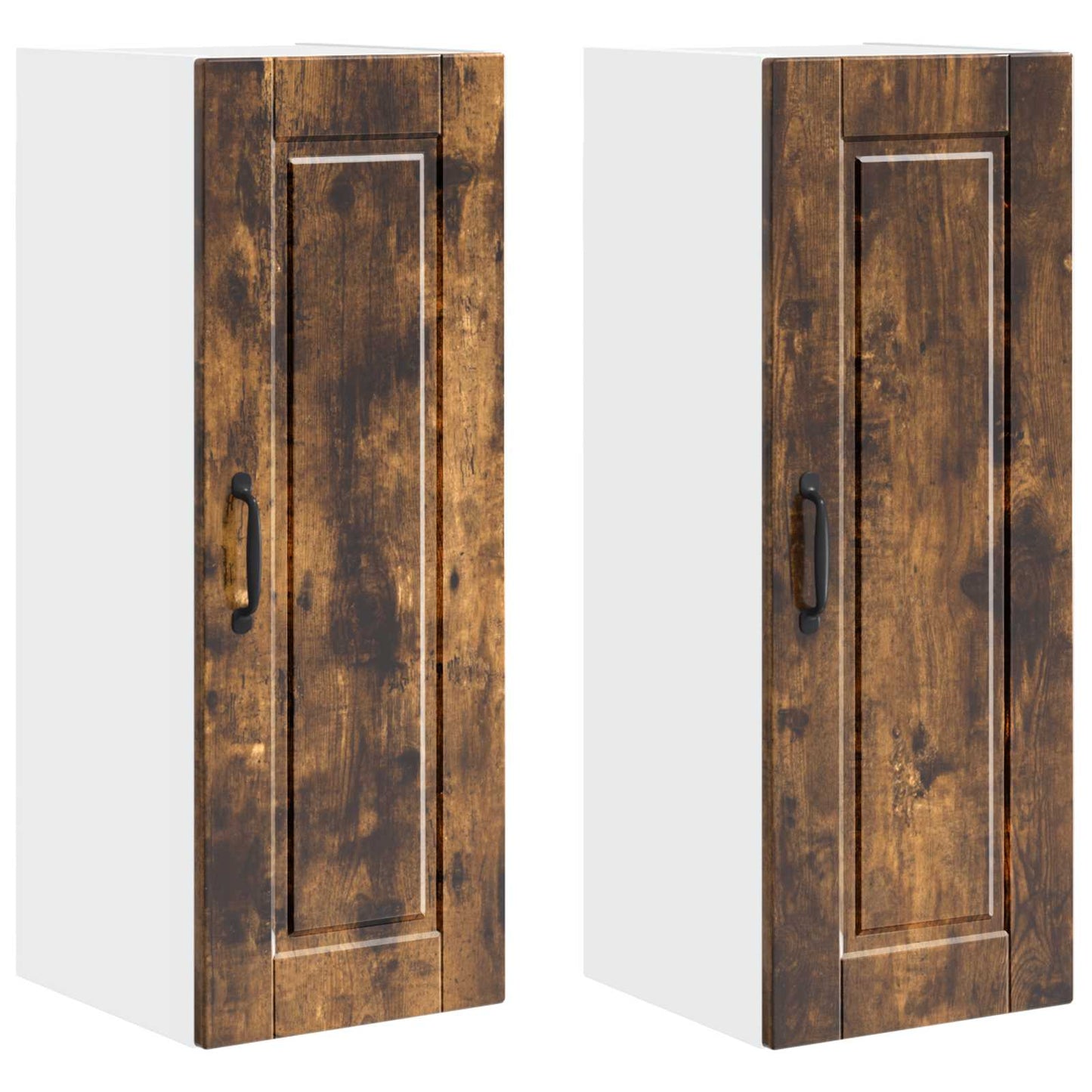 Wall Cabinet PORTO 2 pcs Smoked Oak Engineered Wood