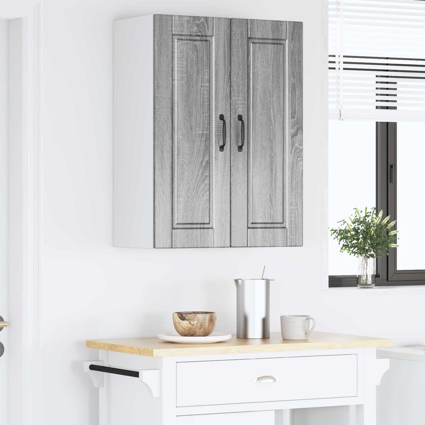 Wall Cabinet PORTO 2 pcs Grey Sonoma Engineered Wood