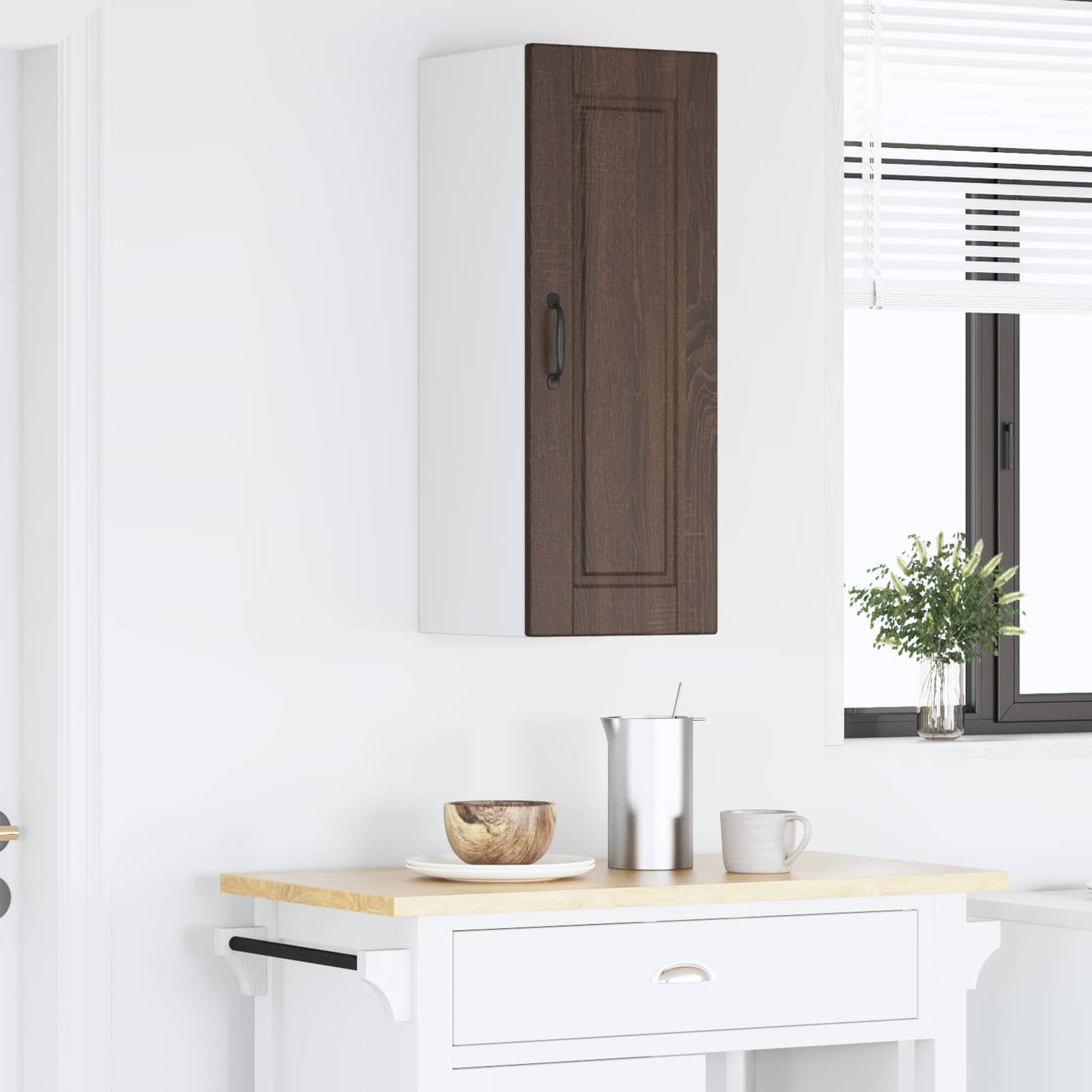 Wall Cabinet PORTO Brown Oak 30 x 31 x 80 cm Engineered Wood