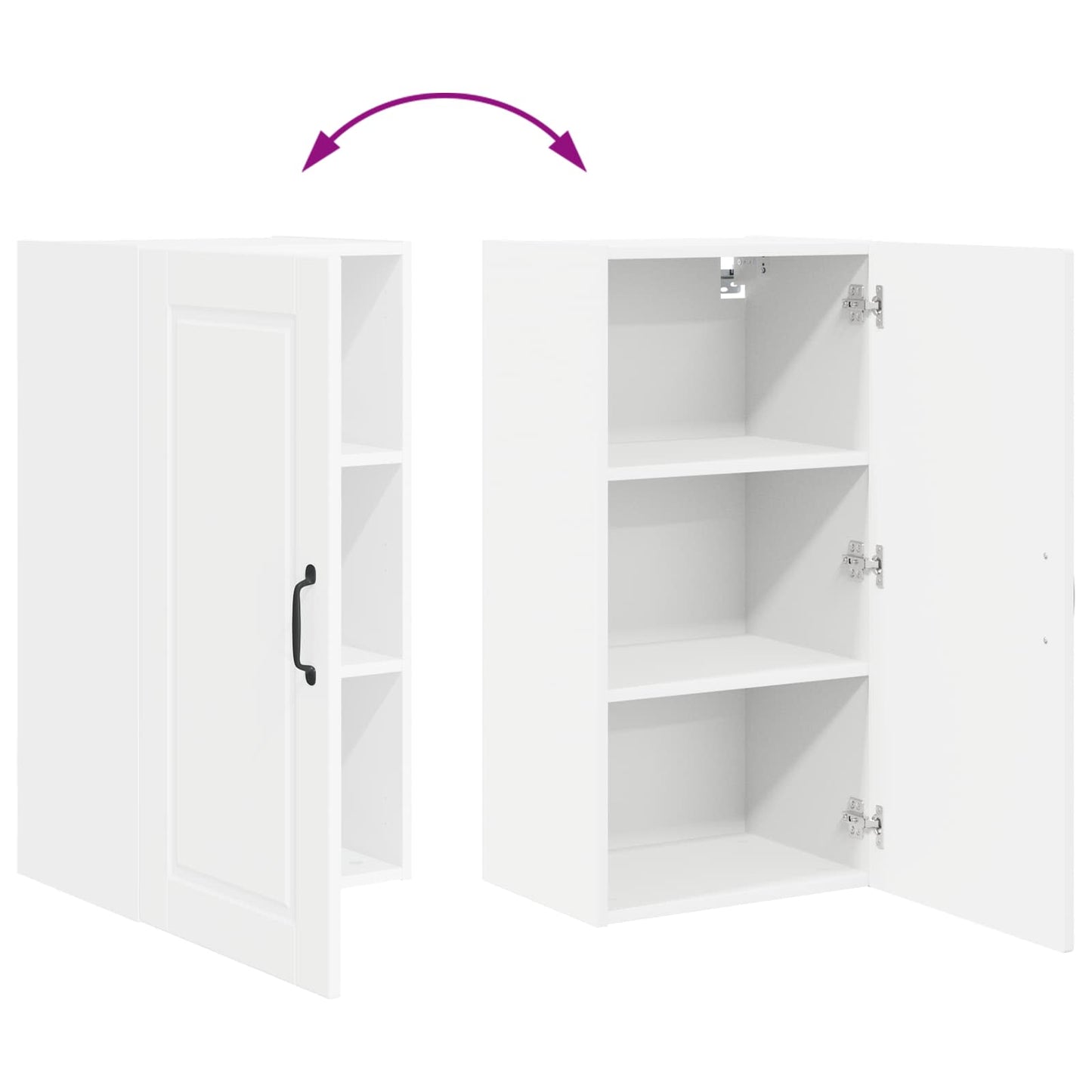 Wall Cabinet PORTO White 40 x 31 x 80 cm Engineered Wood