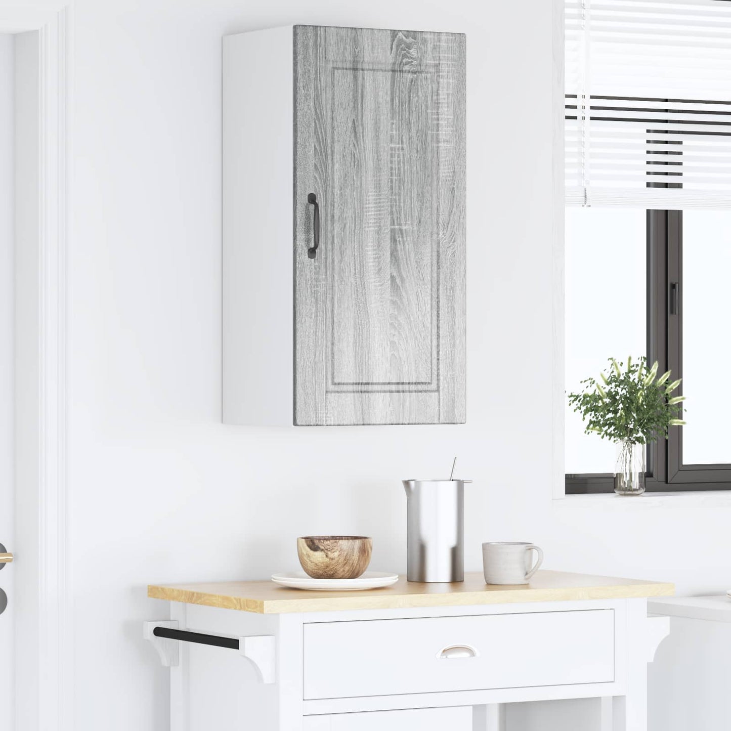 Wall Cabinet PORTO Grey Sonoma 40 x 31 x 80 cm Engineered Wood
