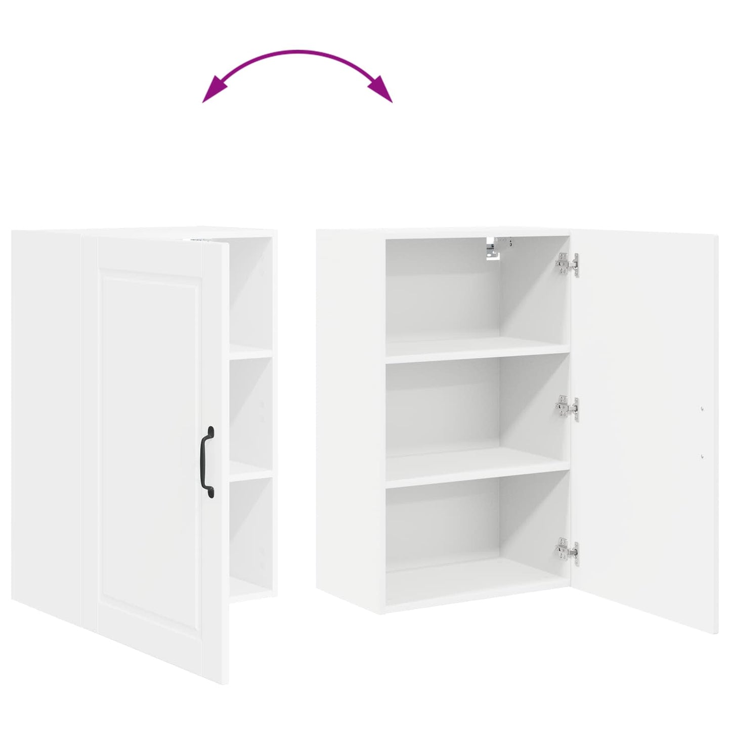 Wall Cabinet PORTO White 50 x 31 x 80 cm Engineered Wood