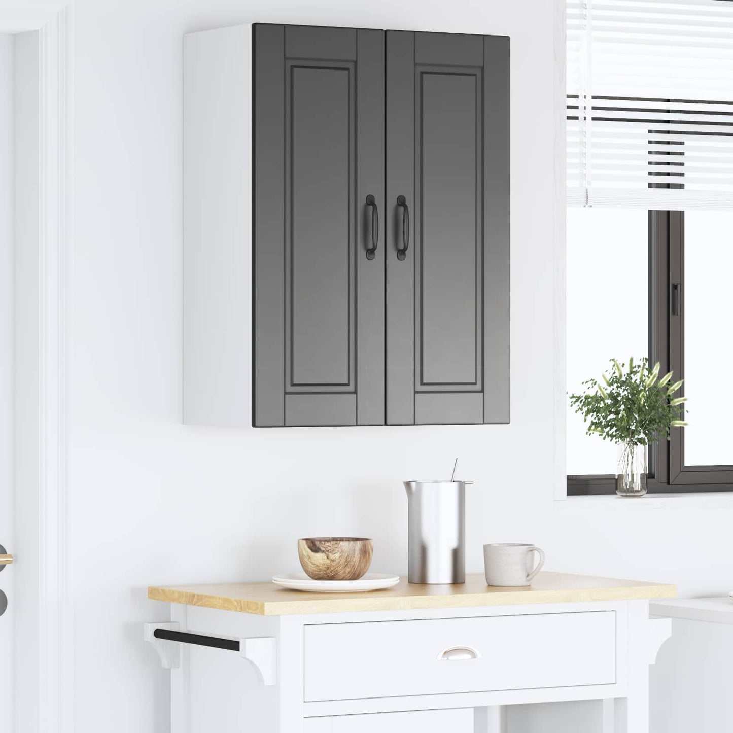 Wall Cabinet PORTO Black 60 x 31 x 80 cm Engineered Wood