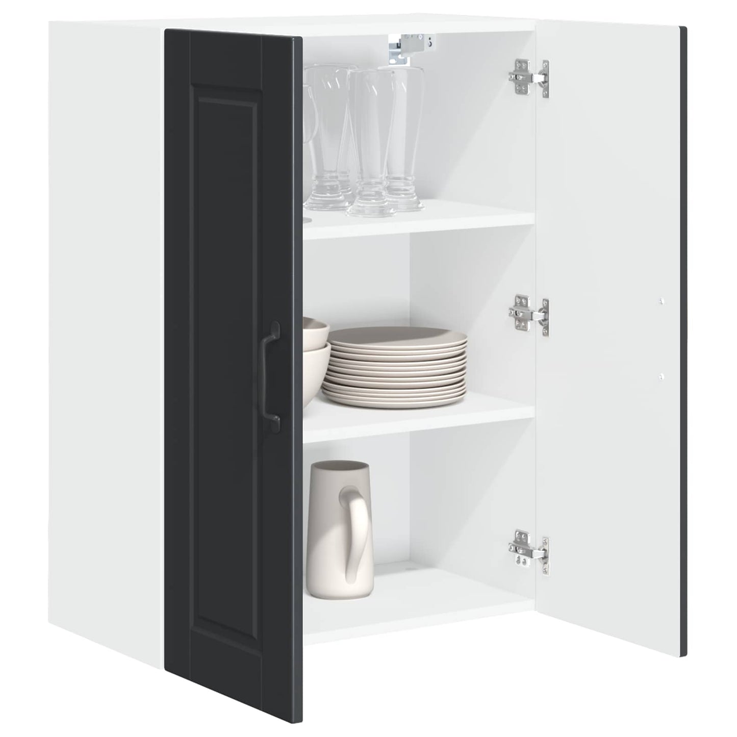 Wall Cabinet PORTO Black 60 x 31 x 80 cm Engineered Wood