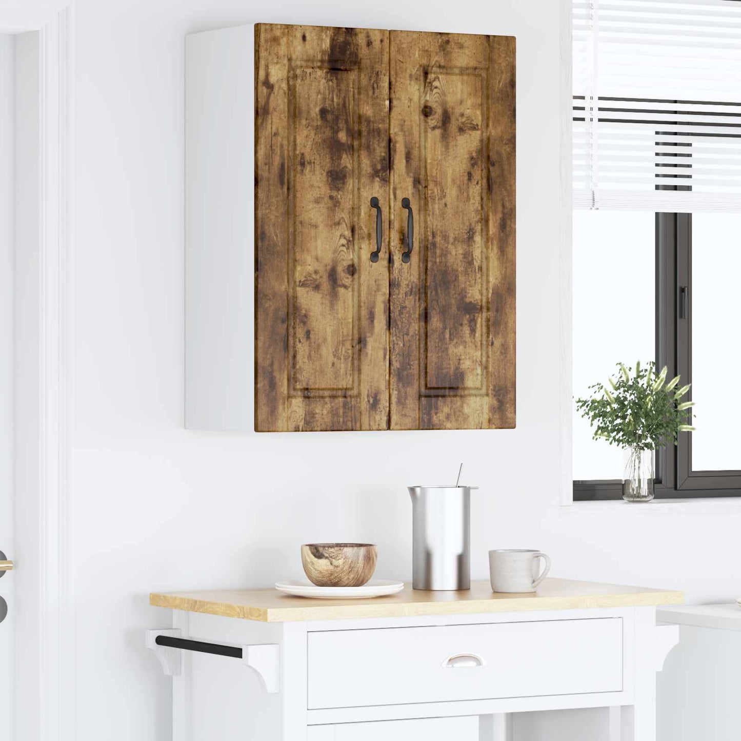 Wall Cabinet PORTO Smoked Oak 60 x 31 x 80 cm Engineered Wood