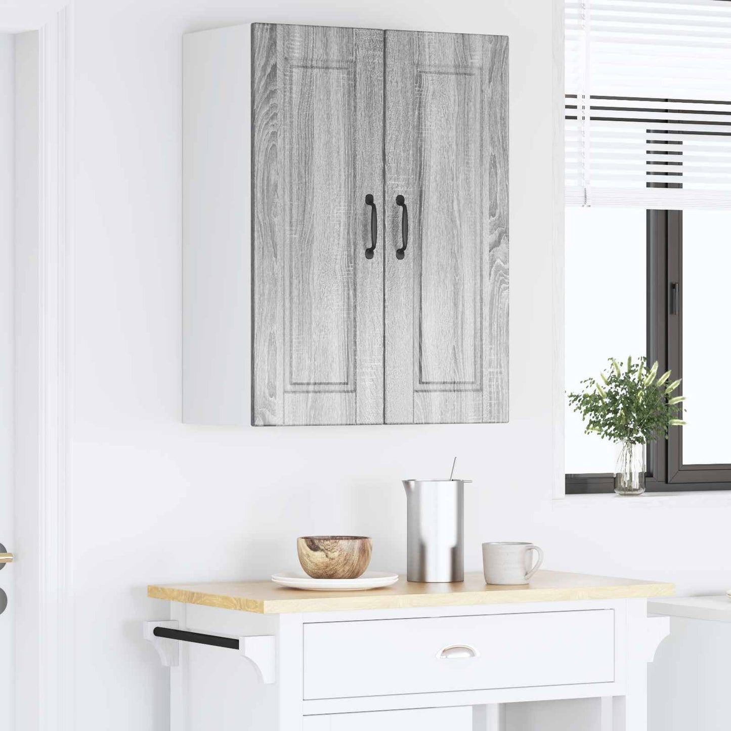 Wall Cabinet PORTO Grey Sonoma 60 x 31 x 80 cm Engineered Wood