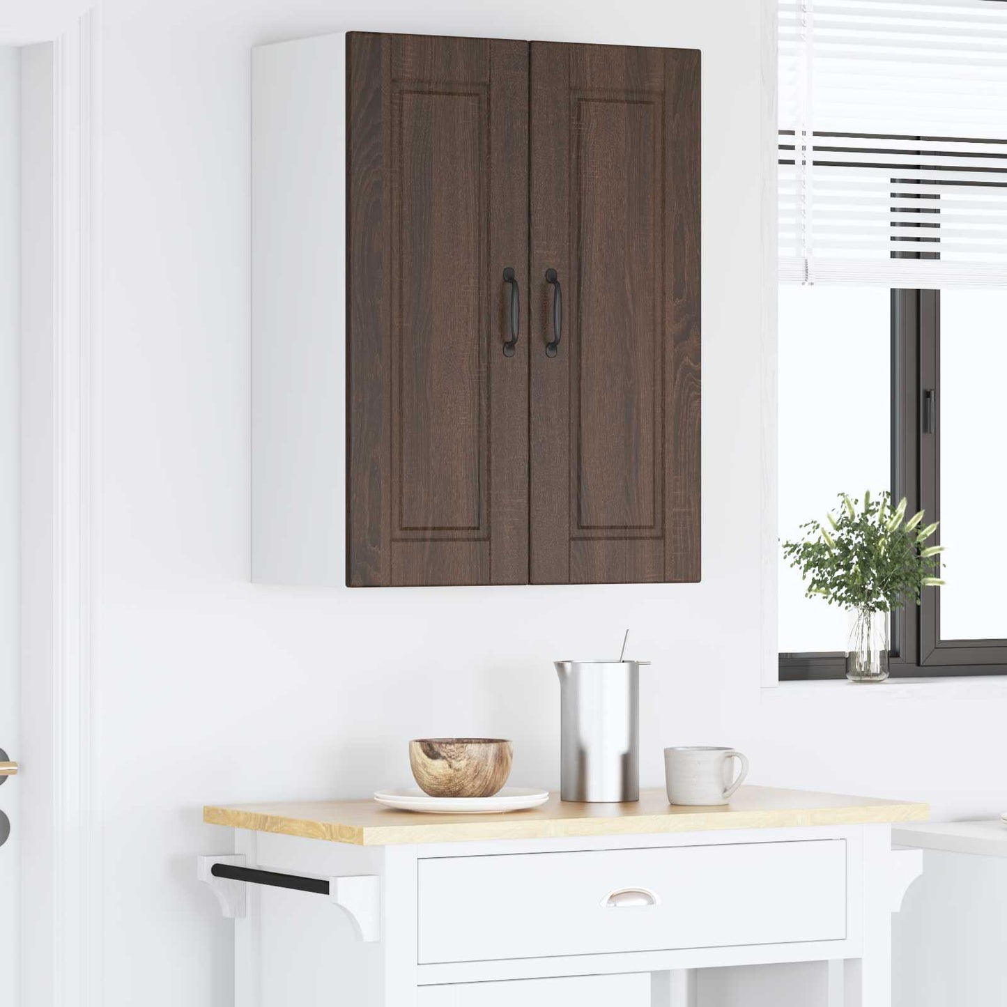 Wall Cabinet PORTO Brown Oak 60 x 31 x 80 cm Engineered Wood