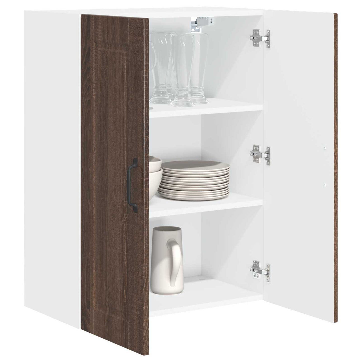 Wall Cabinet PORTO Brown Oak 60 x 31 x 80 cm Engineered Wood