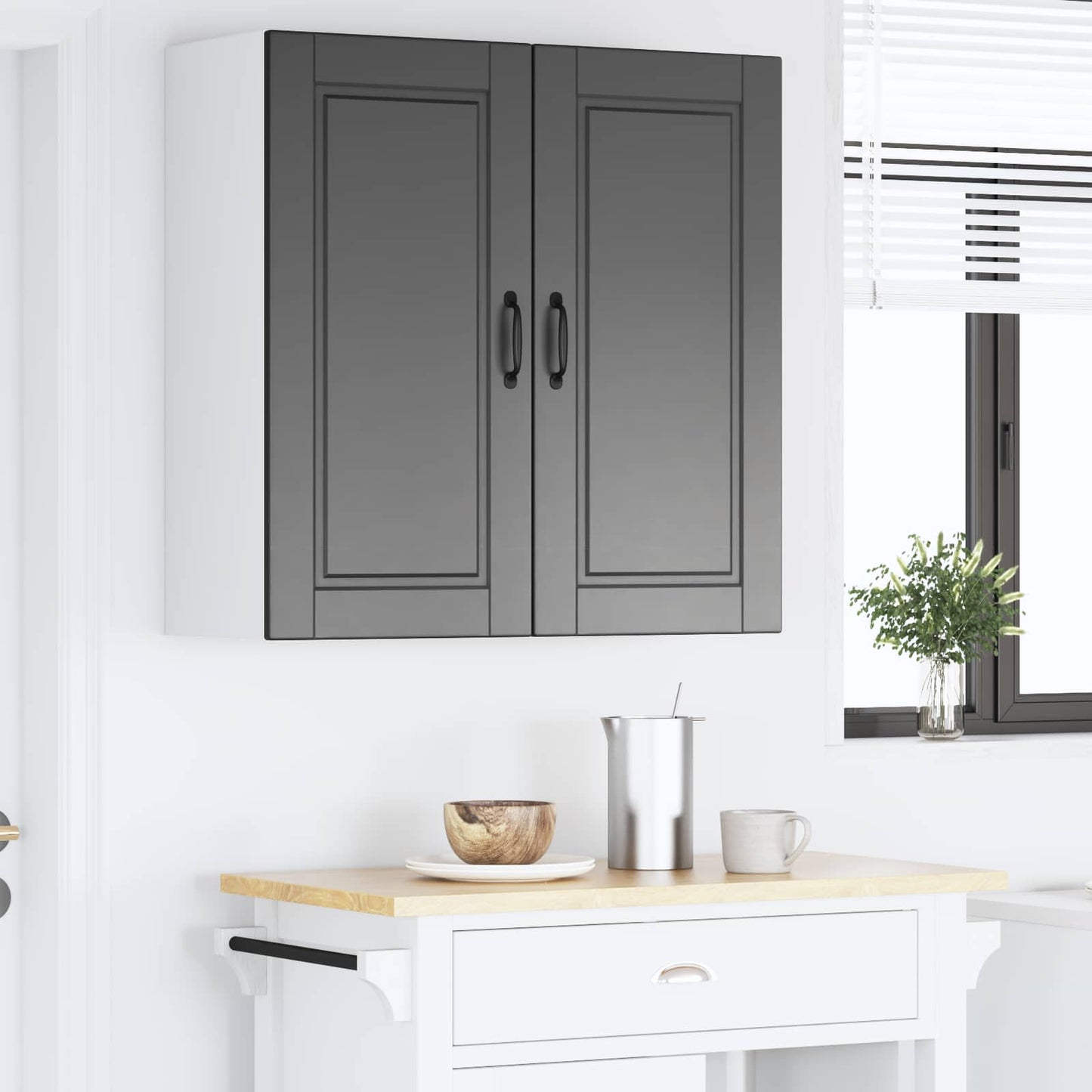 Wall Cabinet PORTO Black 80 x 31 x 80 cm Engineered Wood