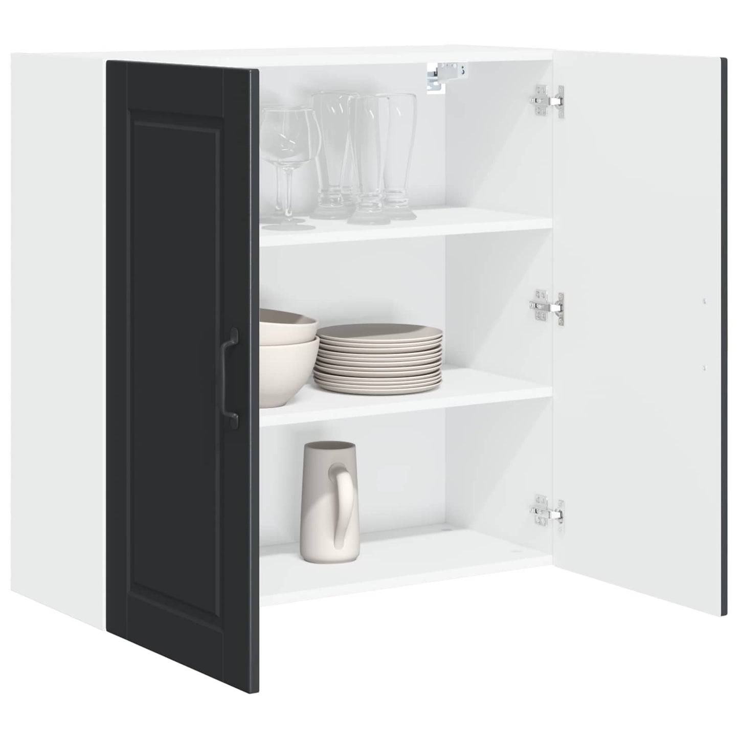 Wall Cabinet PORTO Black 80 x 31 x 80 cm Engineered Wood