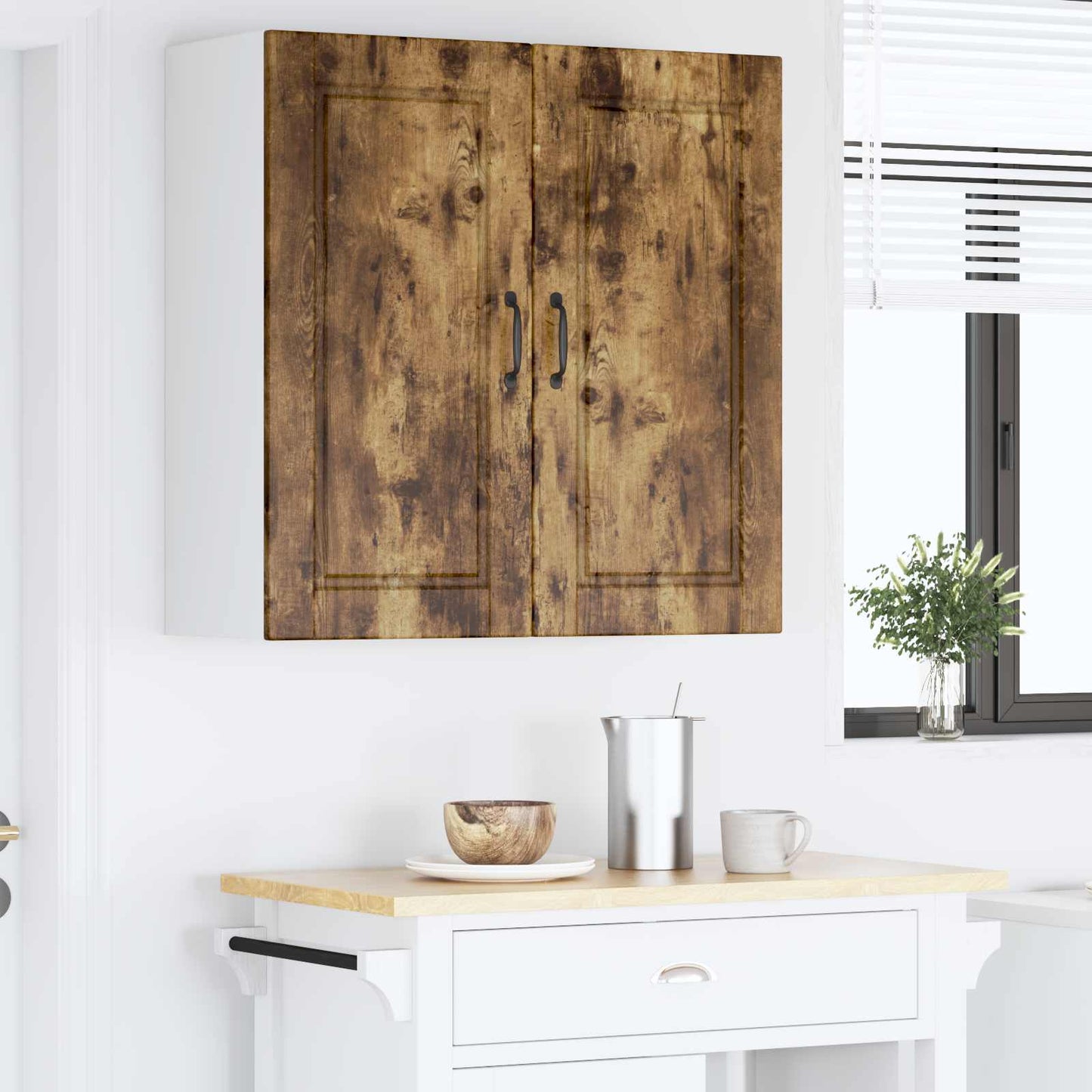 Wall Cabinet PORTO Smoked Oak 80 x 31 x 80 cm Engineered Wood