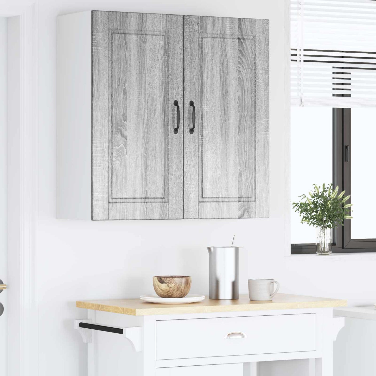 Wall Cabinet PORTO Grey Sonoma 80 x 31 x 80 cm Engineered Wood