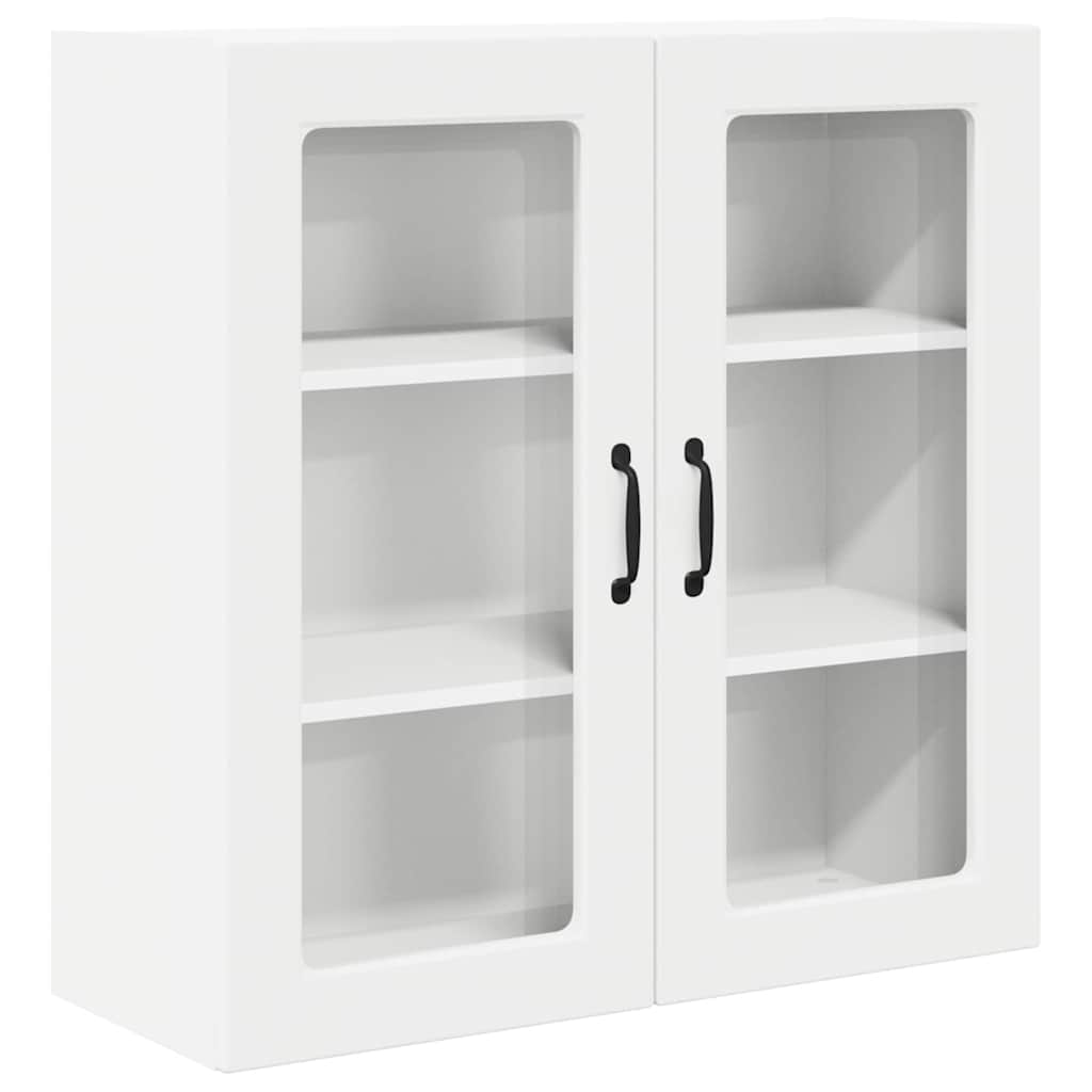Wall Glass Cabinet PORTO White 80 x 31 x 80 cm Engineered Wood
