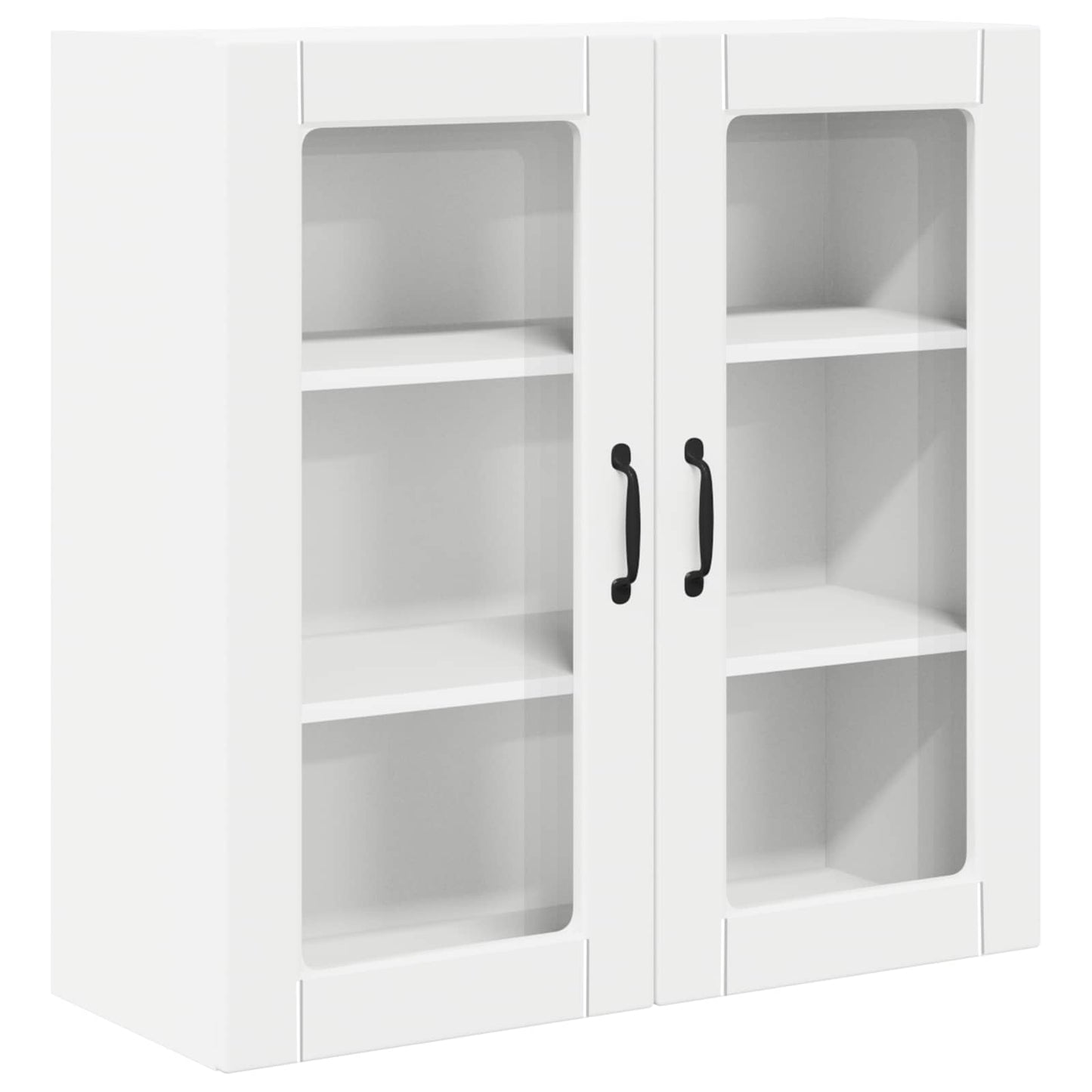 Wall Glass Cabinet PORTO White 80 x 31 x 80 cm Engineered Wood
