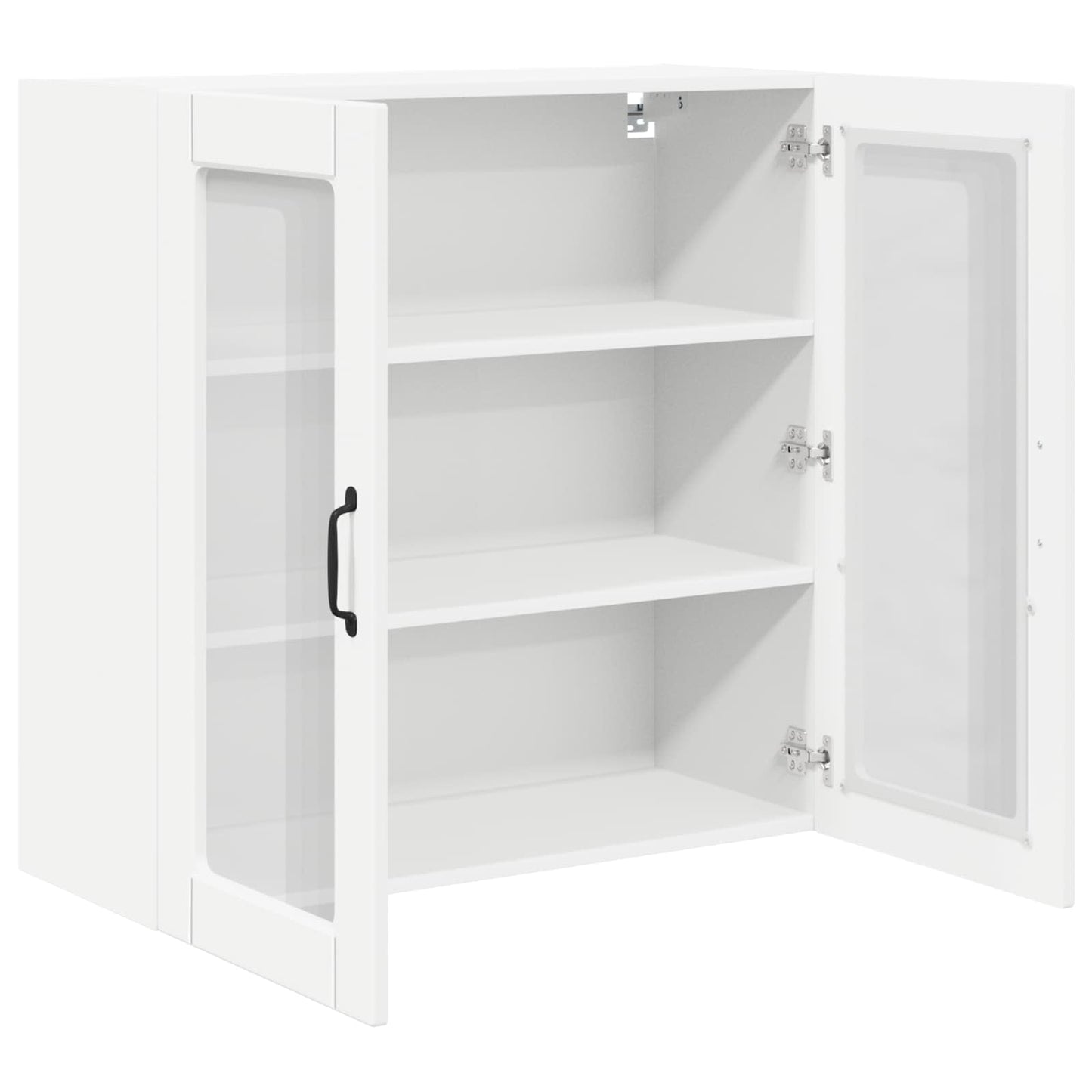Wall Glass Cabinet PORTO White 80 x 31 x 80 cm Engineered Wood