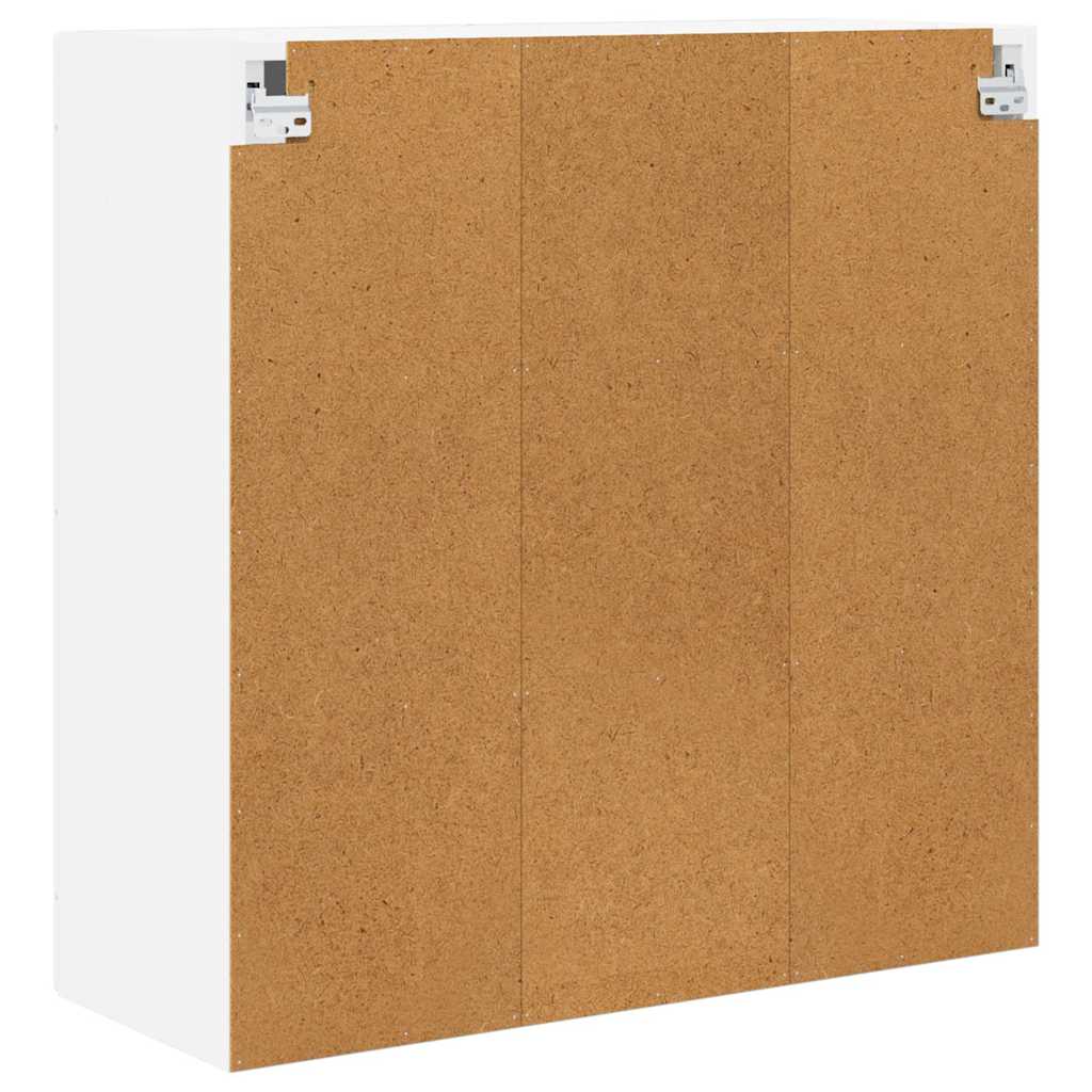 Wall Glass Cabinet PORTO White 80 x 31 x 80 cm Engineered Wood