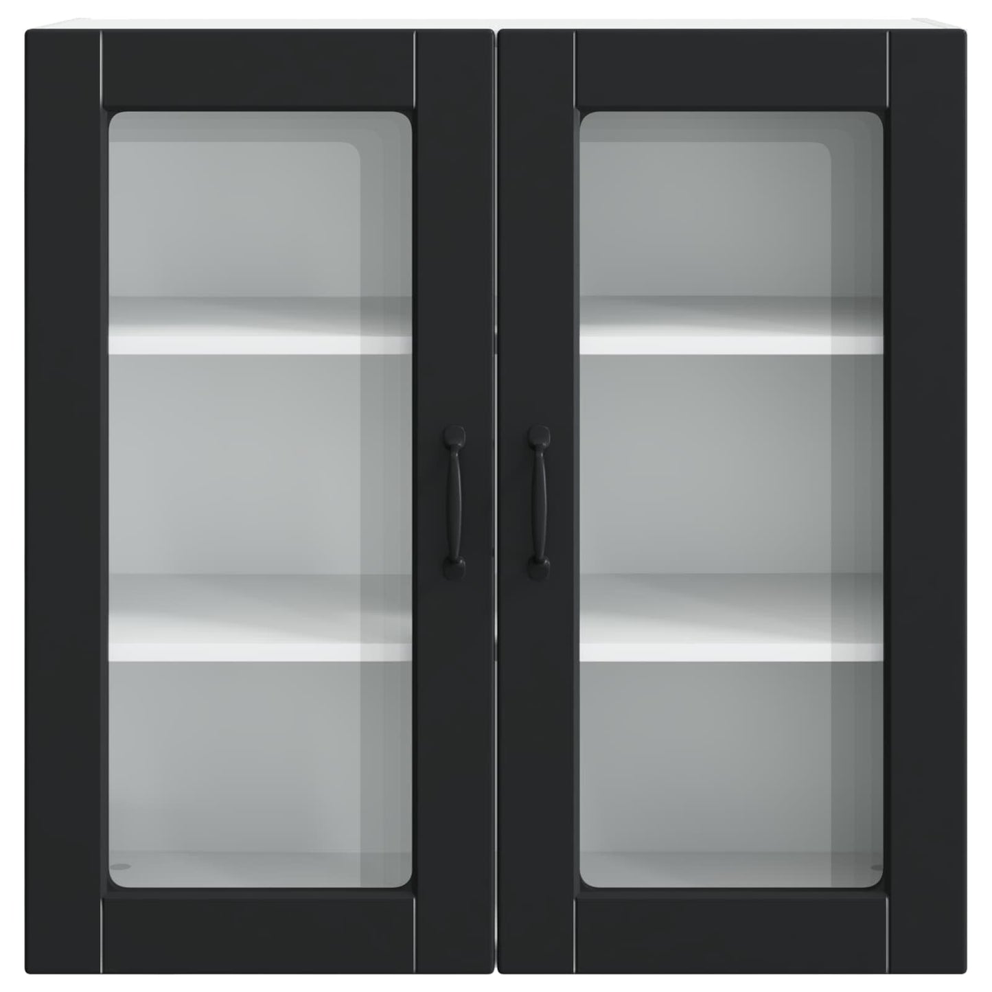 Wall Glass Cabinet PORTO Black 80 x 31 x 80 cm Engineered Wood
