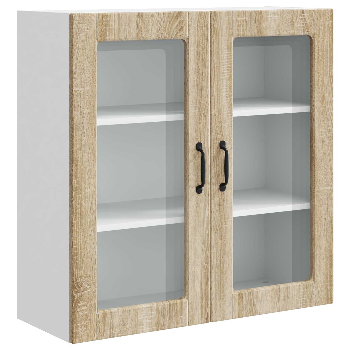 Wall Glass Cabinet PORTO Sonoma Oak 80 x 31 x 80 cm