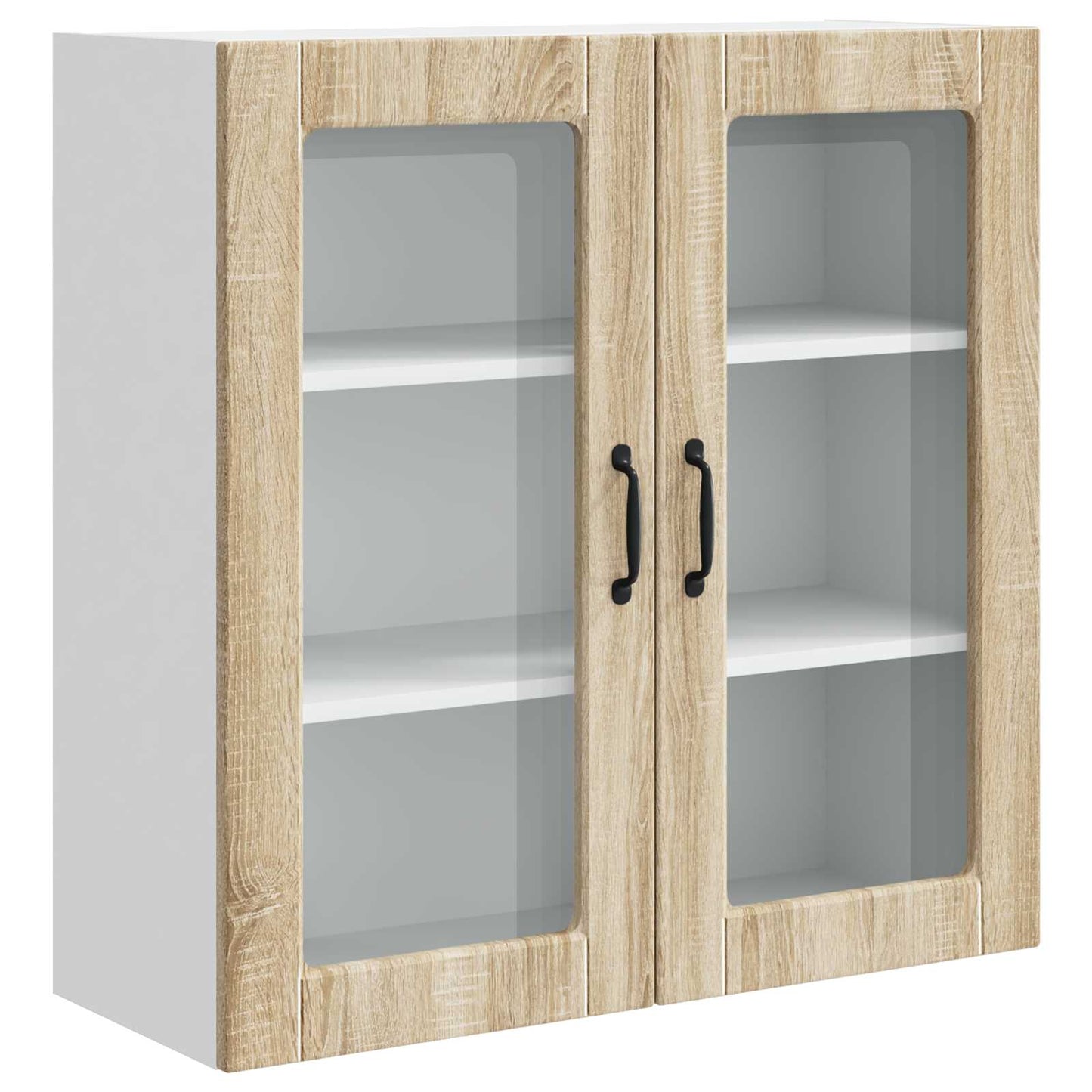 Wall Glass Cabinet PORTO Sonoma Oak 80 x 31 x 80 cm