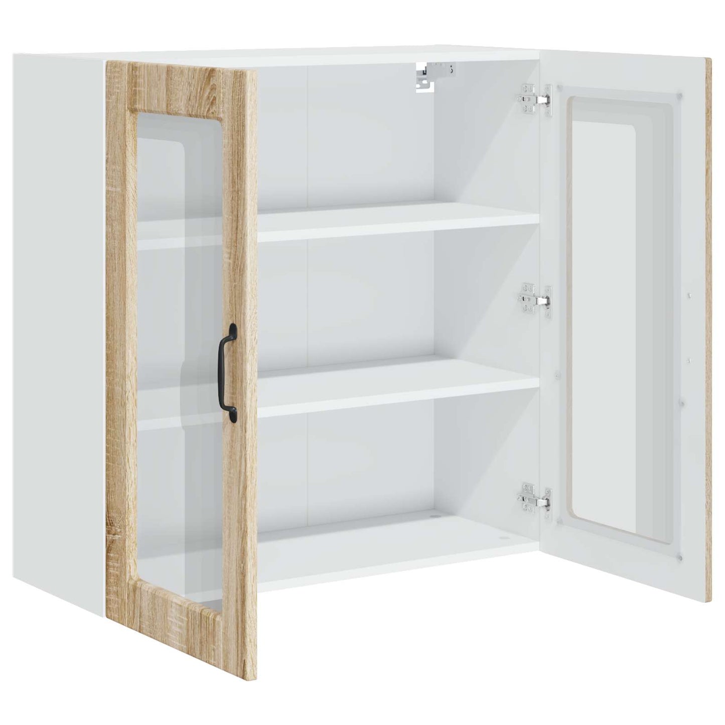 Wall Glass Cabinet PORTO Sonoma Oak 80 x 31 x 80 cm