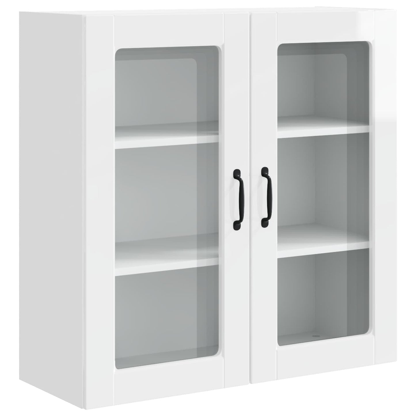 Wall Glass Cabinet PORTO High Gloss White 80 x 31 x 80 cm