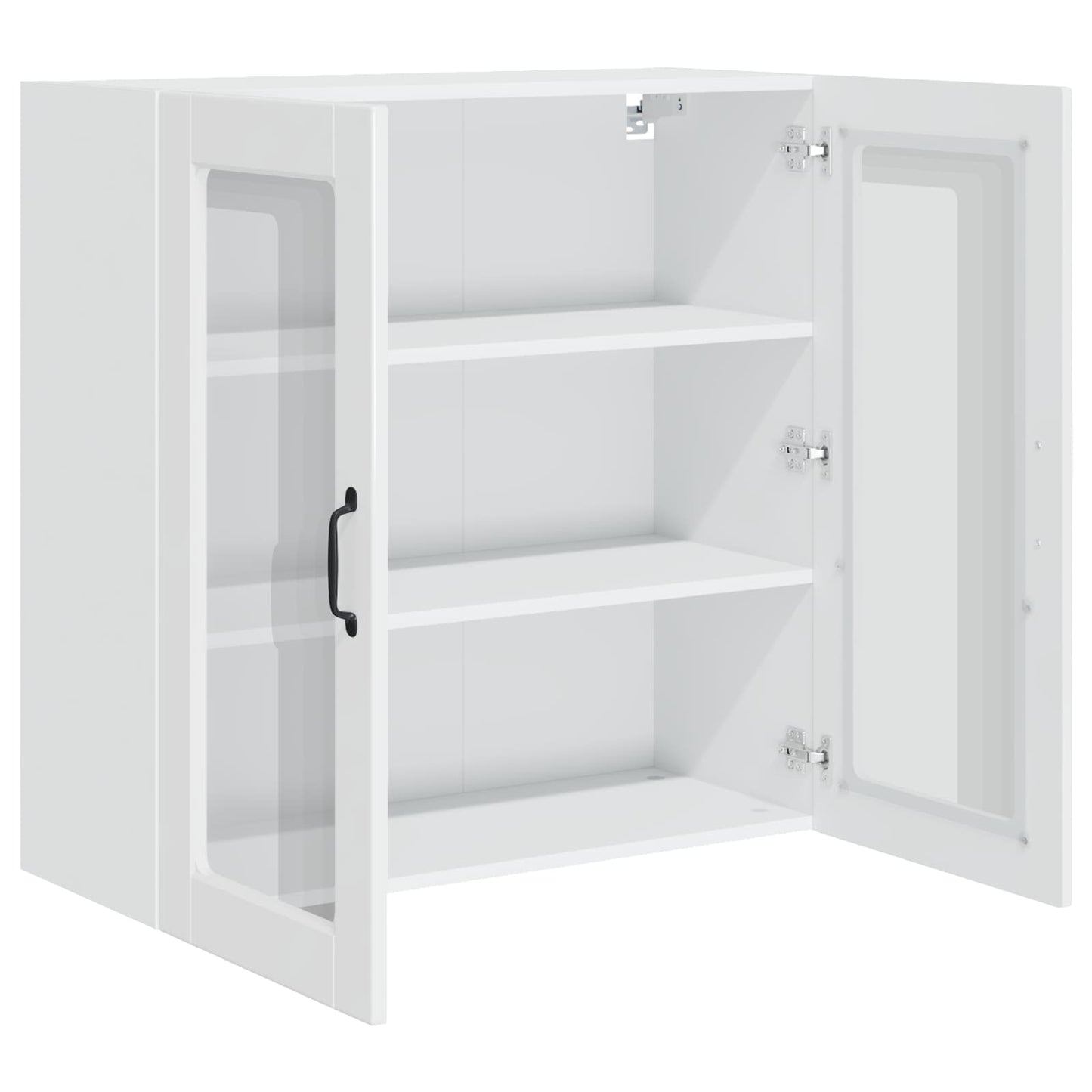 Wall Glass Cabinet PORTO High Gloss White 80 x 31 x 80 cm