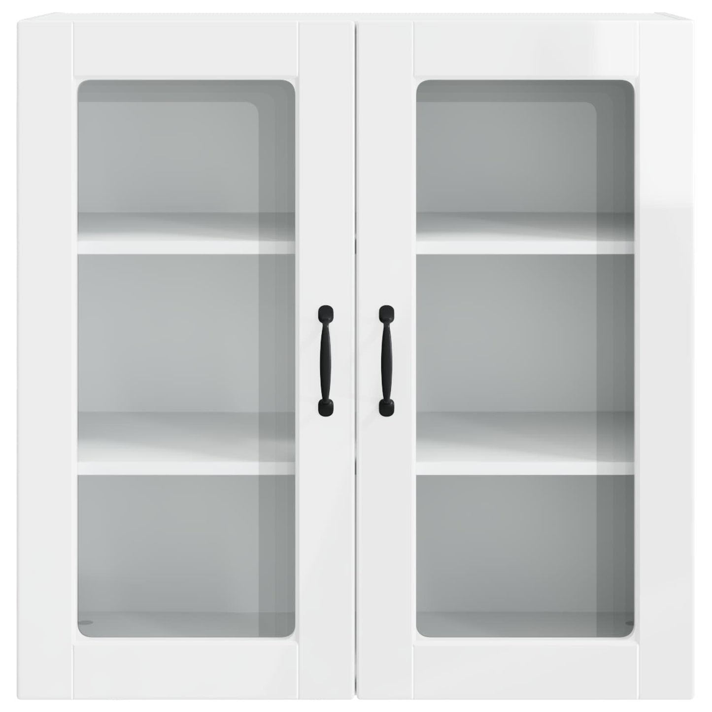 Wall Glass Cabinet PORTO High Gloss White 80 x 31 x 80 cm