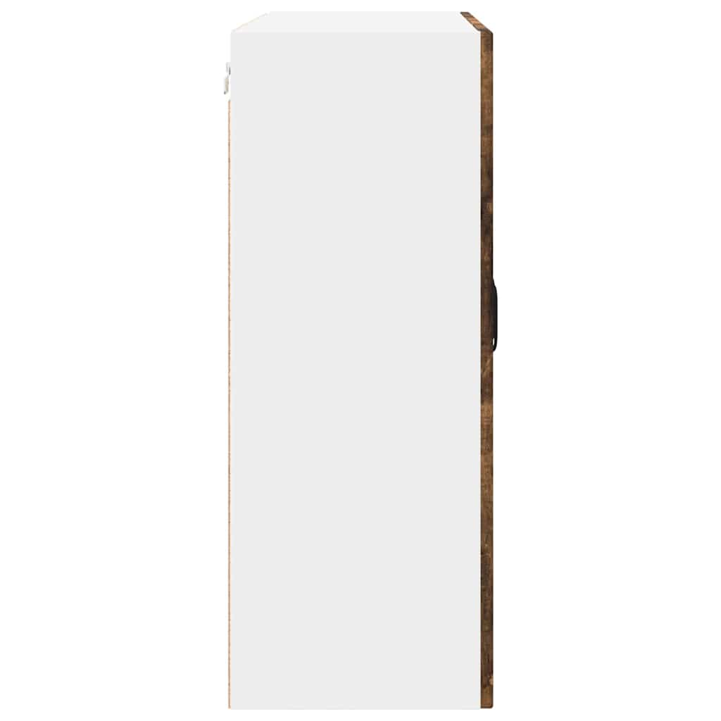 Wall Glass Cabinet PORTO Smoked Oak 80 x 31 x 80 cm