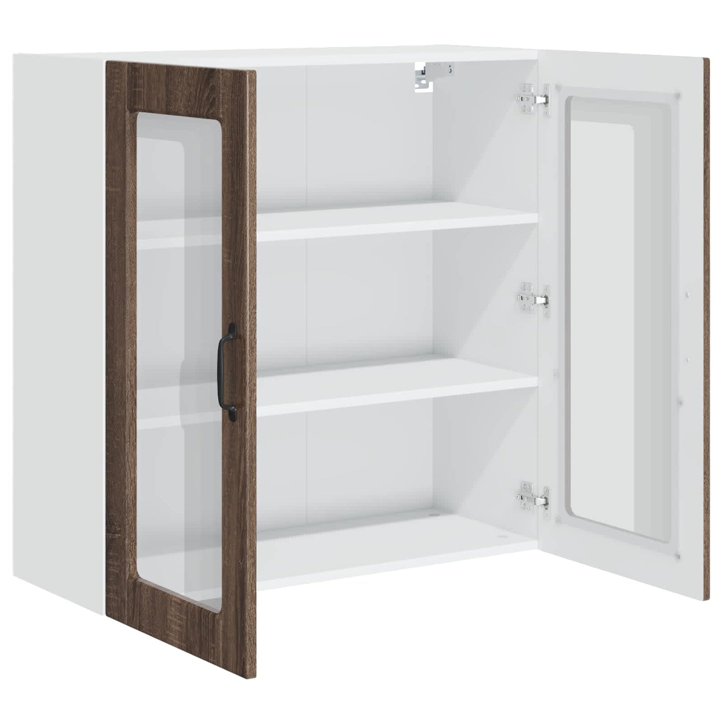 Wall Glass Cabinet PORTO Brown Oak 80 x 31 x 80 cm