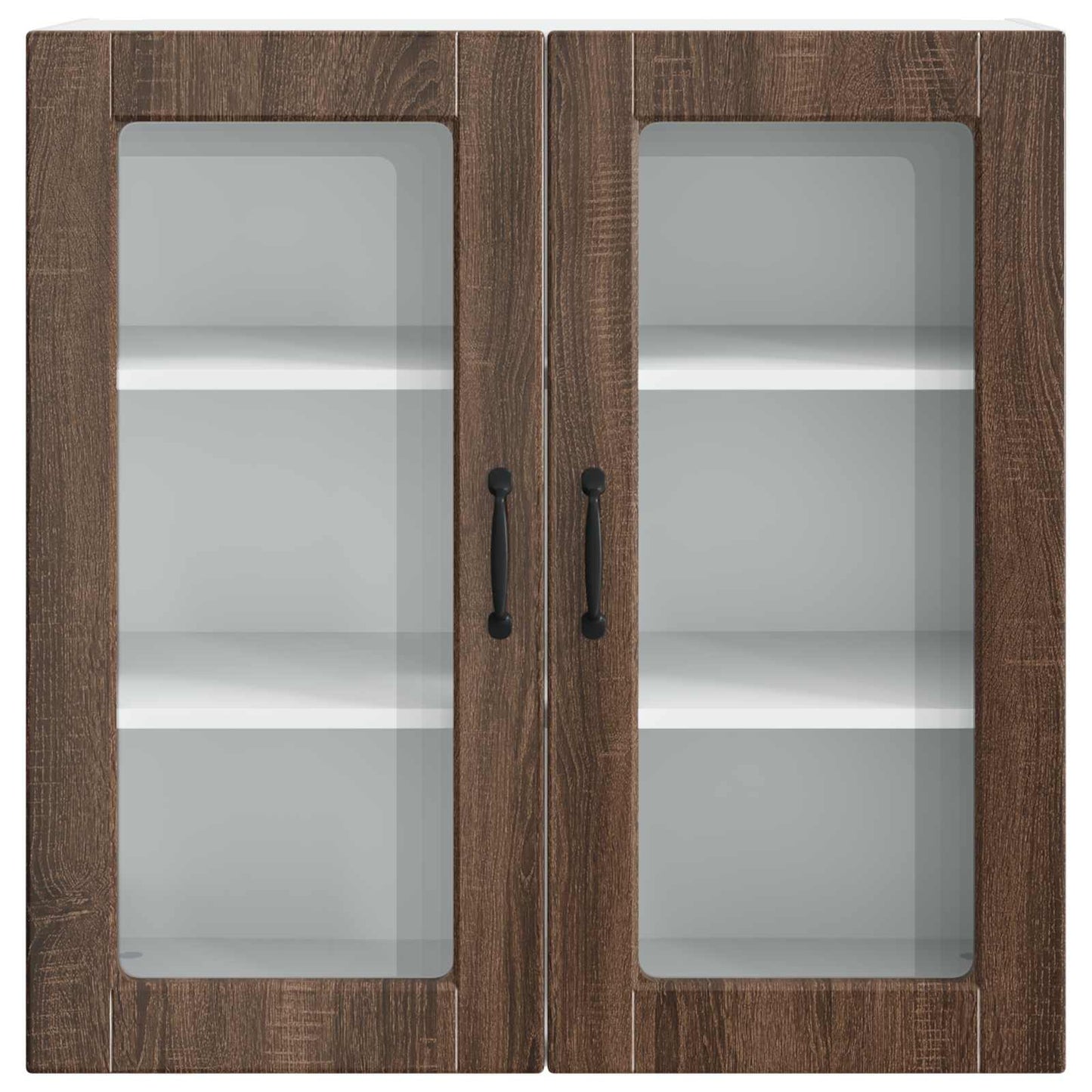 Wall Glass Cabinet PORTO Brown Oak 80 x 31 x 80 cm