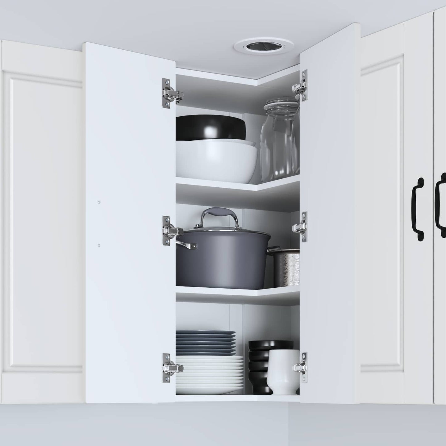 Wall Corner Cabinet PORTO White 57 x 57 x 80 cm Engineered Wood