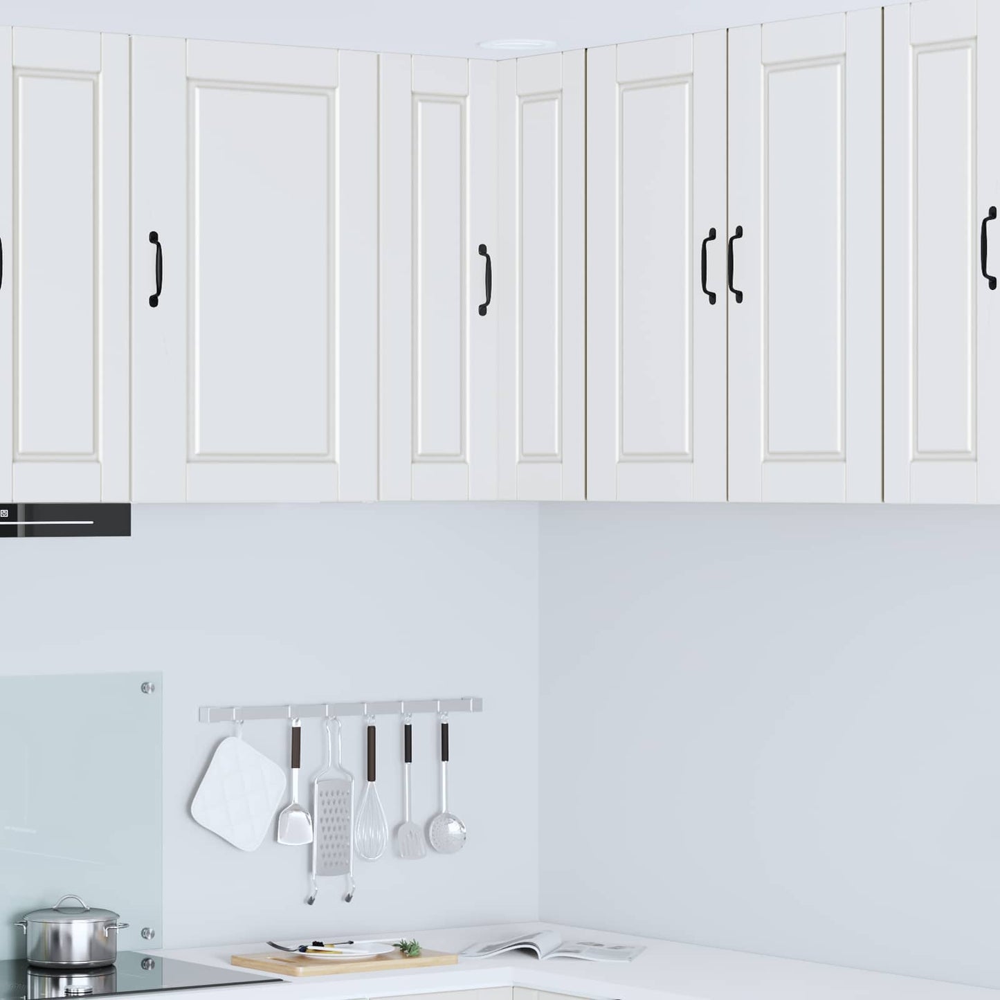 Wall Corner Cabinet PORTO White 57 x 57 x 80 cm Engineered Wood