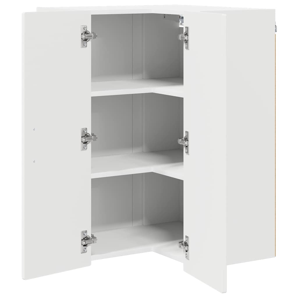 Wall Corner Cabinet PORTO White 57 x 57 x 80 cm Engineered Wood