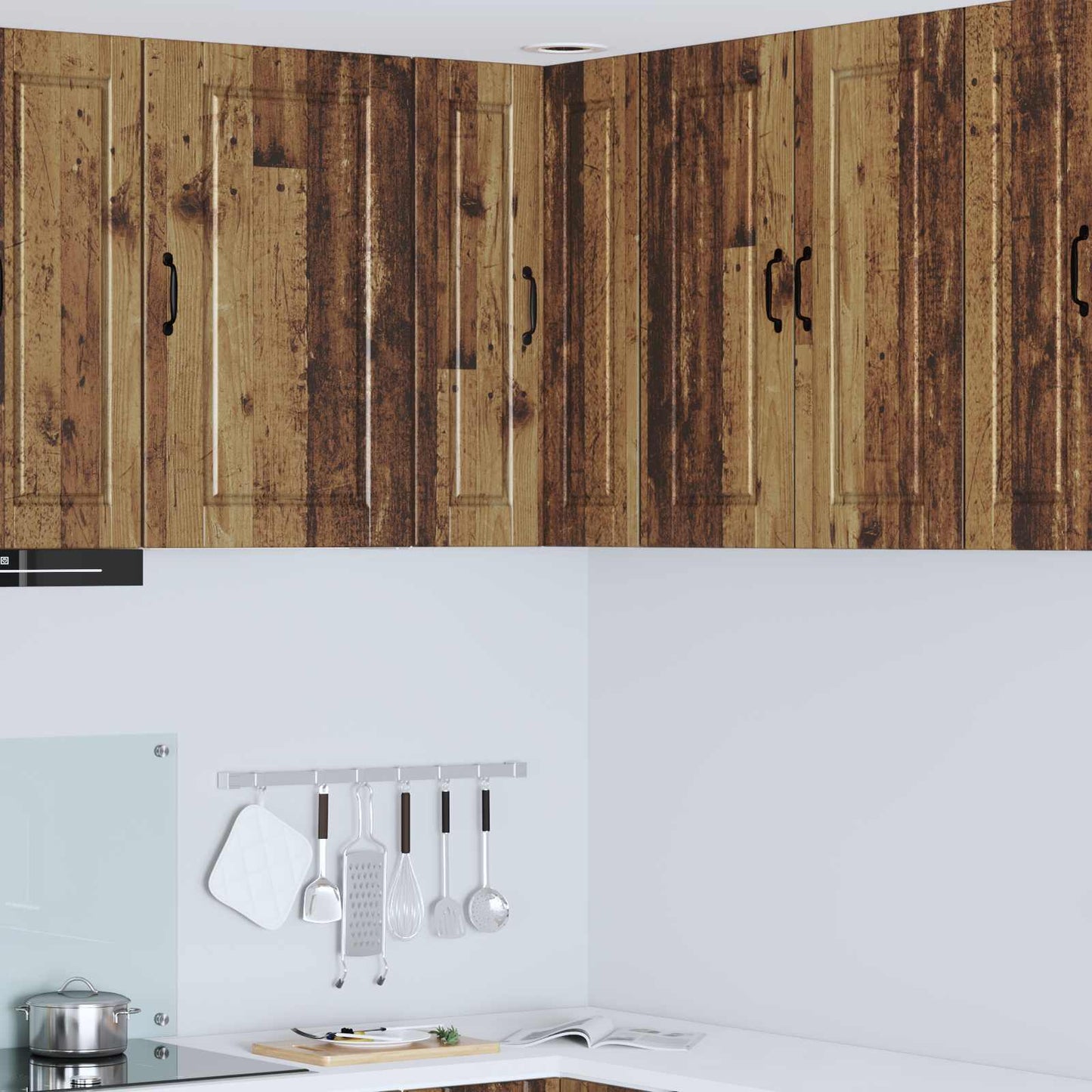 Wall Corner Cabinet PORTO Old Wood 57 x 57 x 80 cm